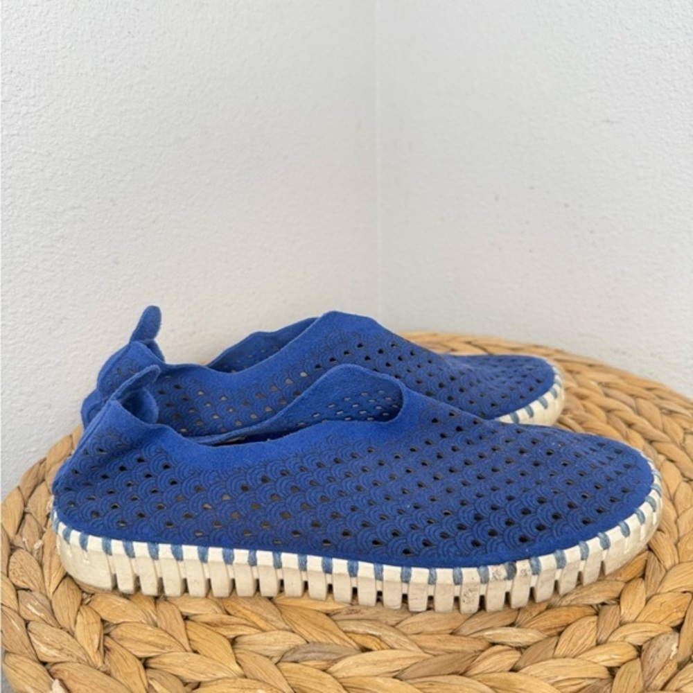 ILSE JACOBSEN Flats womens Tulip 139 in Blue Web Perfeorated Whipstitch Shoes